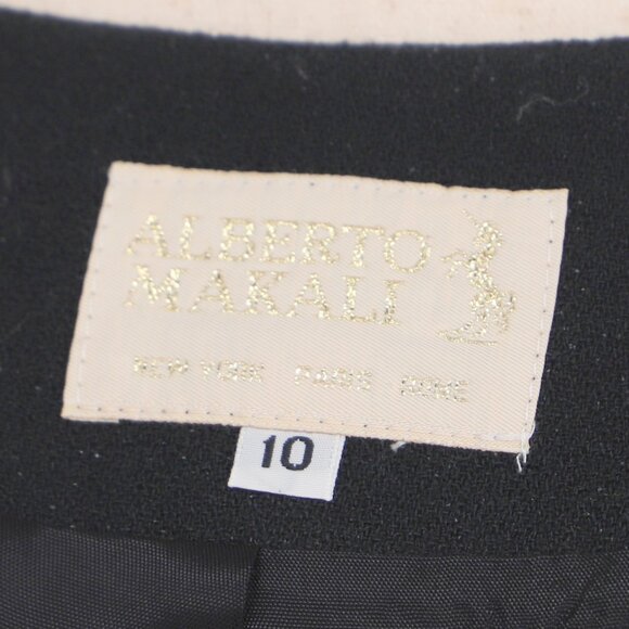 VINTAGE ALBERTO MAKALI 100% Wool Black Vest Waistcoat Top Decorative Buttons - Picture 7 of 8